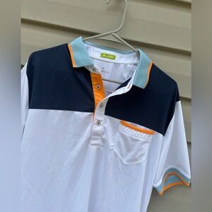 Sligo L men’s white/navy golf polo active performance shirt